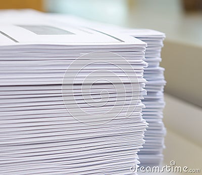 Stack of handout Stock Photo