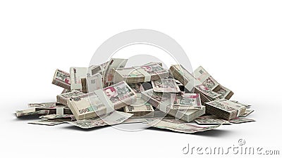 Stack of 500 Honduran lempira notes isolated on white background Stock Photo