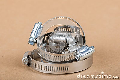 Stack of Hose Clamps Stock Photo