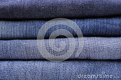 Stack of jeans Stock Photo