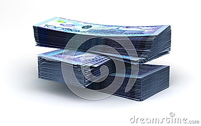 Stack of Kazakh Tenge Stock Photo