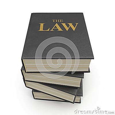 Stack of Law Books on white. 3D illustration Cartoon Illustration