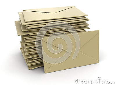 Stack of letters (clipping path included) Stock Photo