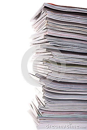 Stack of magazines Stock Photo