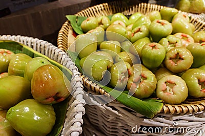 Stack of many rose apple in the market Stock Photo