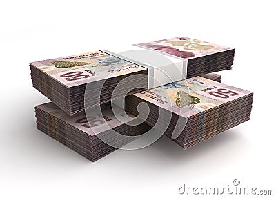 Stack of Mexican Pesos Stock Photo