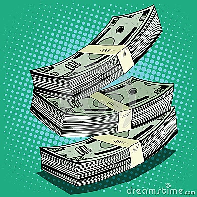 Stack of money dollar bills cash Vector Illustration