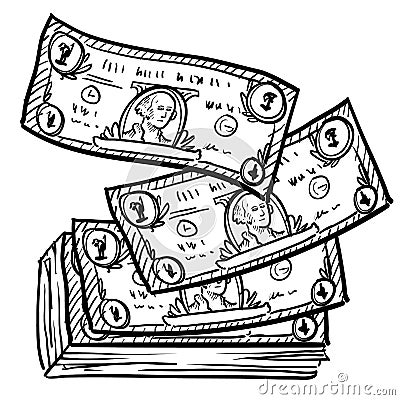 Stack Of Money Sketch Stock Photo - Image: 23436280