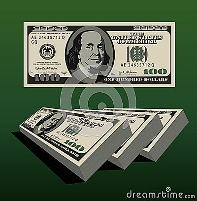 Stack of money Cartoon Illustration