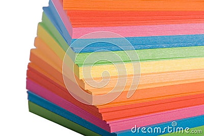 Stack of multicolored notes paper Stock Photo