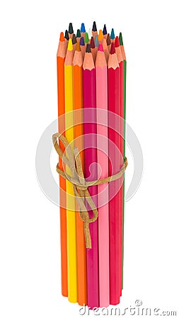 Stack multicolored pensils Stock Photo