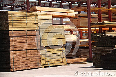 Wooden Timber Boards. Stock Photo