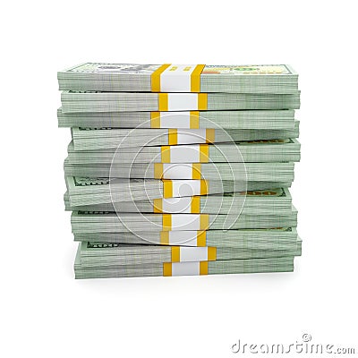 Stack of new US dollars 2013 edition bills Stock Photo