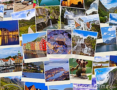 Stack of Norway travel shots Editorial Stock Photo