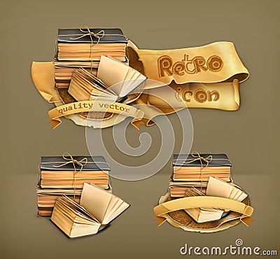 Stack of old books Vector Illustration