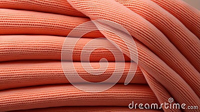 A stack of orange knitted fabric background Stock Photo