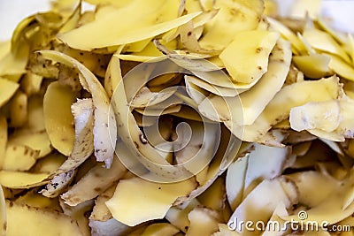 Organic garbage from potato peels for the compost Stock Photo