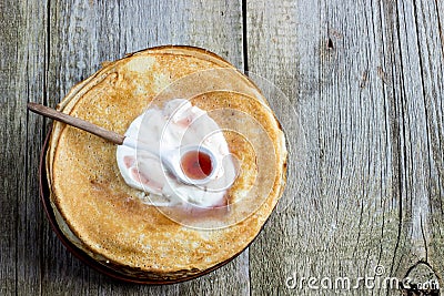 A stack of pancakes Stock Photo