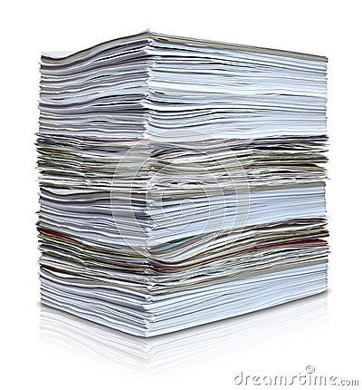 Stack of paper pile file isolated letters Stock Photo