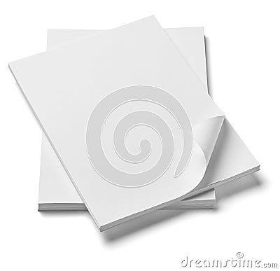 Stack of papers with curl documents office business Stock Photo