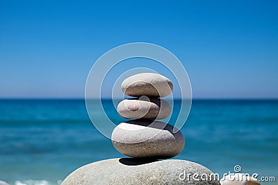 Stack of pebble stones zen harmony Stock Photo