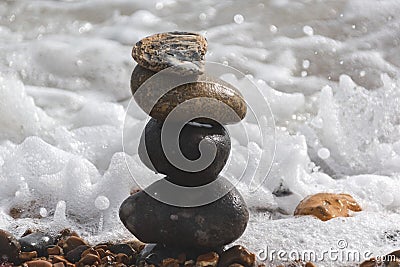 Stack of pebbles Stock Photo