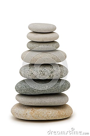 Stack of pebbles isolated Stock Photo