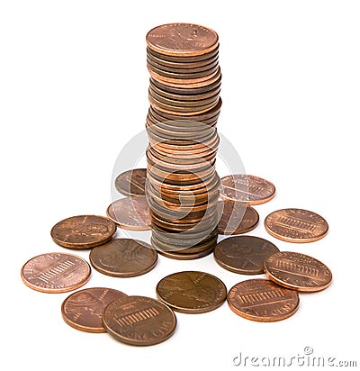Stack of Pennies Stock Photo