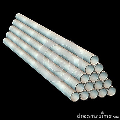 Stack of plastic pipes. Stock Photo