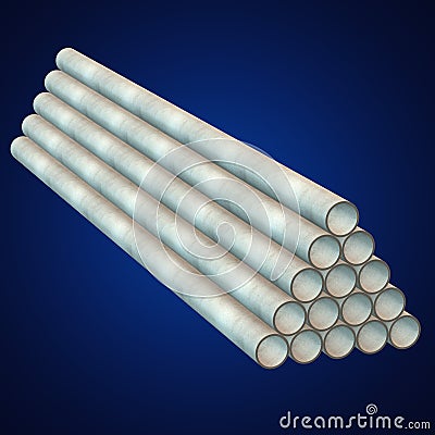 Stack of plastic pipes. Stock Photo