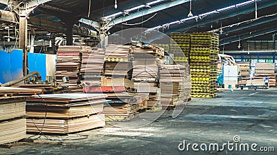 Stack of plywood ready to be shipped Editorial Stock Photo