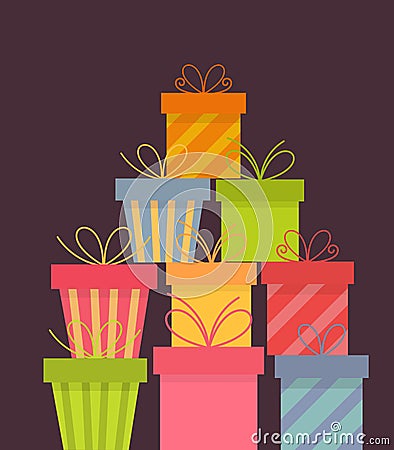 Stack of presents Vector Illustration