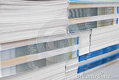 Stack of printed materials Stock Photo