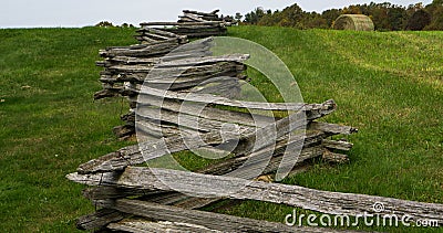 Stack Rail Fence in the Blue Ridge Mountains Stock Photo