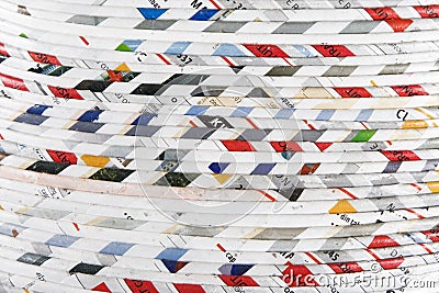 Stack of recycled rolle paper Stock Photo