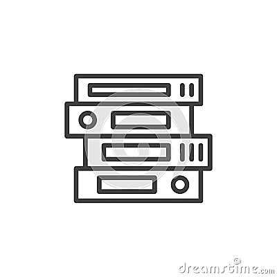 Stack of ring binders outline icon Vector Illustration