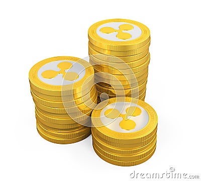 Stack of Ripple Coins Isolated Editorial Stock Photo