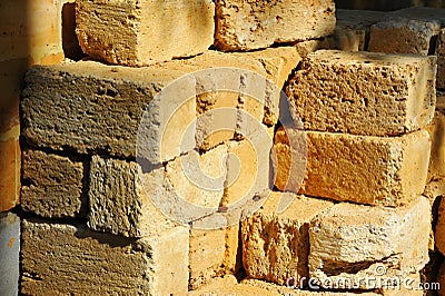 Stack of sandstone brick Stock Photo
