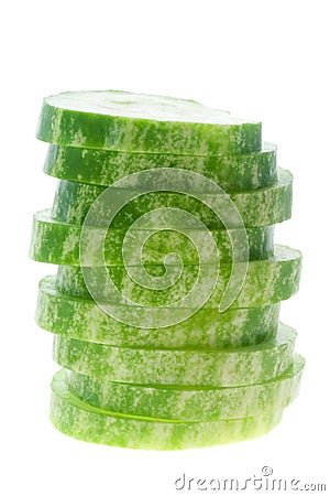 Stack of sliced cucumber Stock Photo