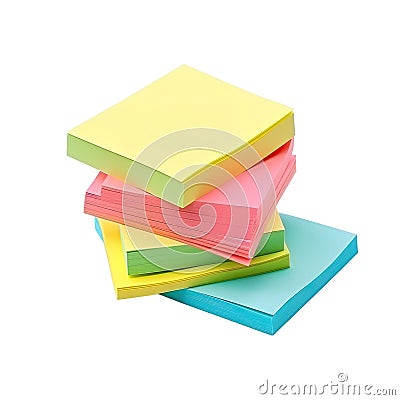 stack of sticky note pads isolated on a transparent background Stock Photo