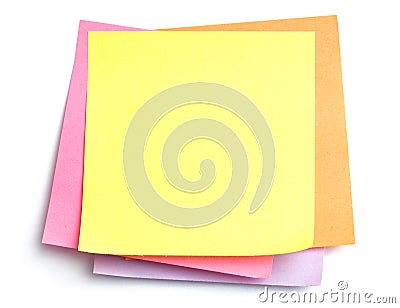 Stack of sticky notes on white Stock Photo