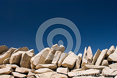 Stack stone on blue sky Stock Photo