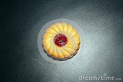 Stack of sweetmeal digestive biscuits isolated on black background Stock Photo