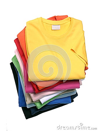 Stack of T-Shirts Stock Photo