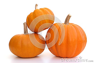 Stack of three little pumpkins Stock Photo