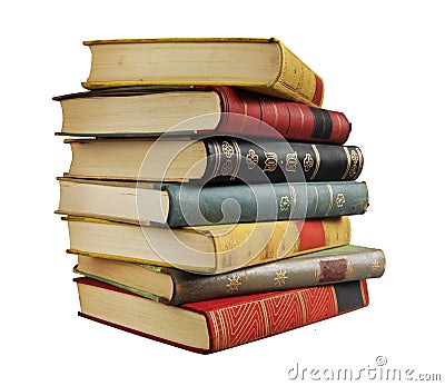 Stack of vintage books Stock Photo