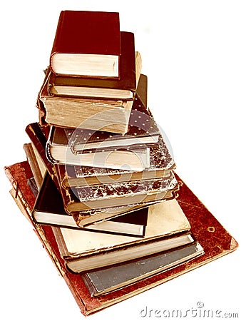 Stack of vintage books Stock Photo