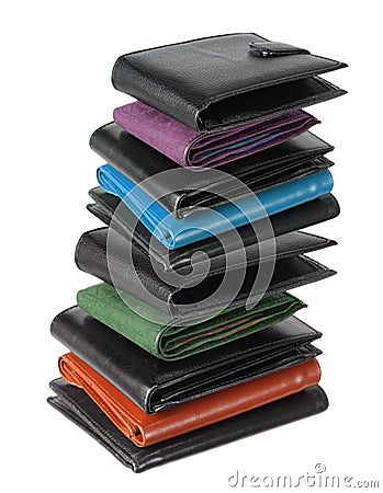 Stack of Wallets Stock Photo