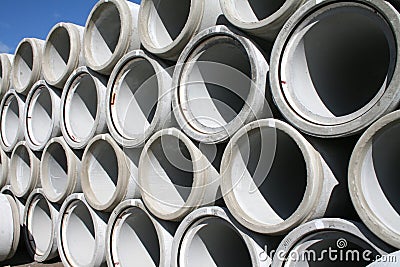 Stack of water pipes Stock Photo