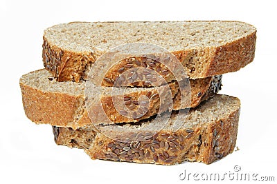 Stack of Wheat Bread Slices Stock Photo